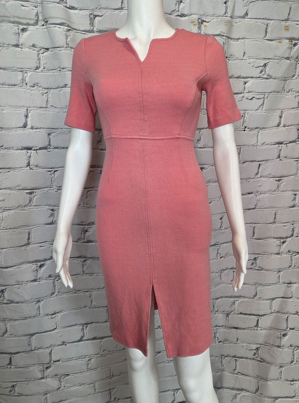 St. John Pink Wool-blend Sheath Dress